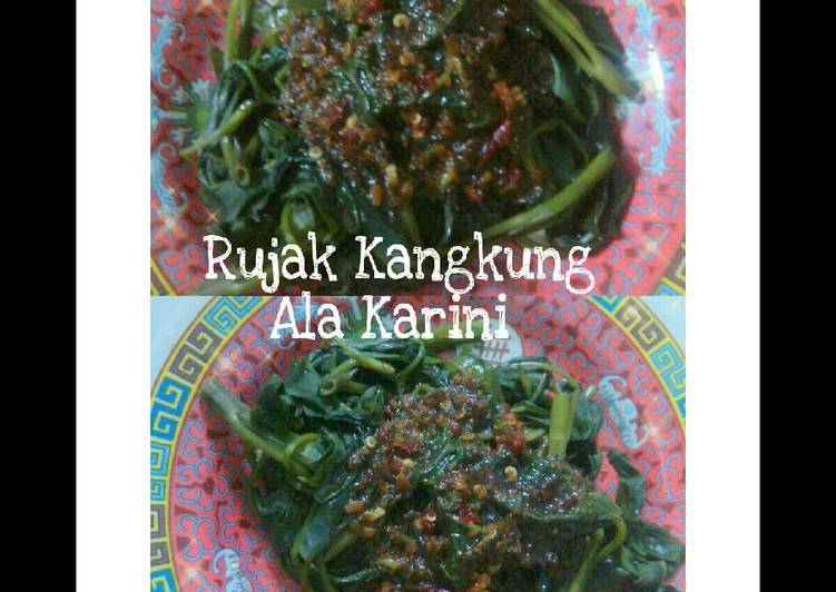 Resep Rujak kangkung bumbu pedeeeess sambal terasi By ummu rinihalim