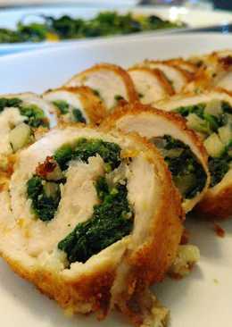 Chicken Roll with spinach and apple