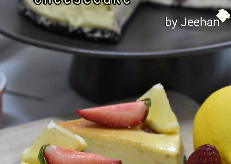 resep lengkap untuk Baked Raspberry Lemon Cheesecake