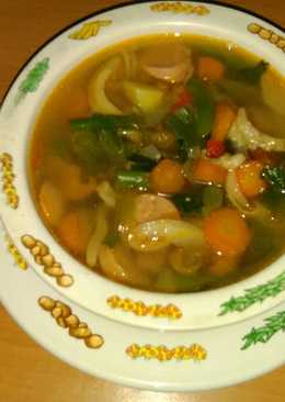 Sayur Sop Jamur Sosis Bakso Minyak Wijen (Sayur Sop Jamur Tiram)