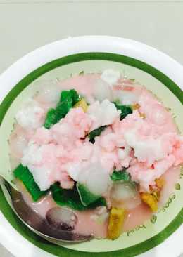 Es pisang hijau + bubur sumsum