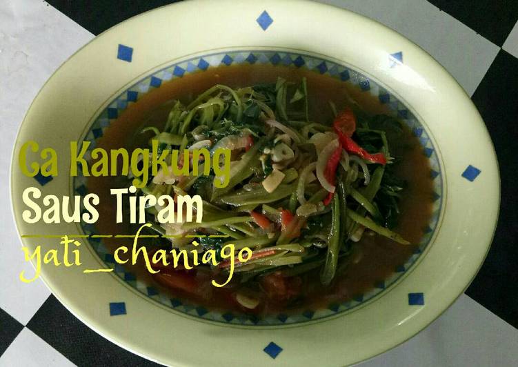 bahan dan cara membuat Ca Kangkung Saus Tiram