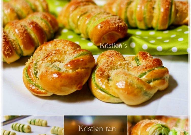 resep lengkap untuk Roti Manis Pandan soft Roll