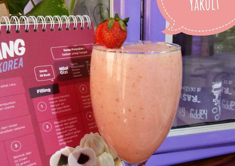 resep masakan Mix Juice Strawberry Pear Yakult