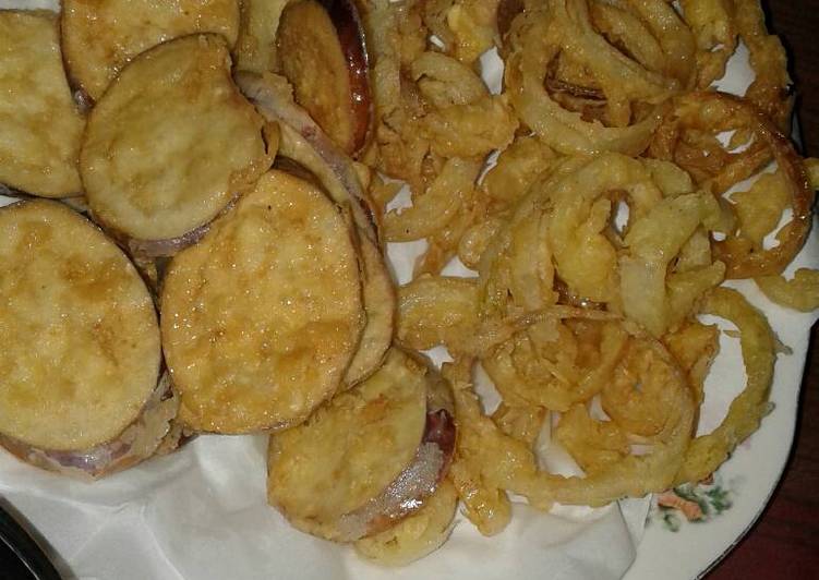 gambar untuk resep makanan Onion ring kriuk dan terong ungu yummy