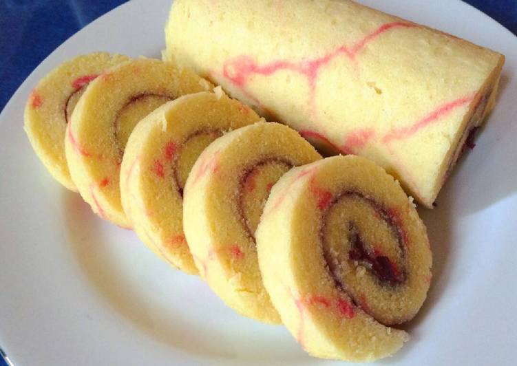 resep makanan Bolu gulung bluberry (blueberry roll cake)