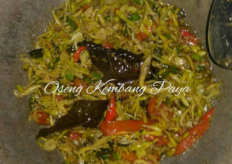 resep masakan Oseng bunga pepaya plus teri