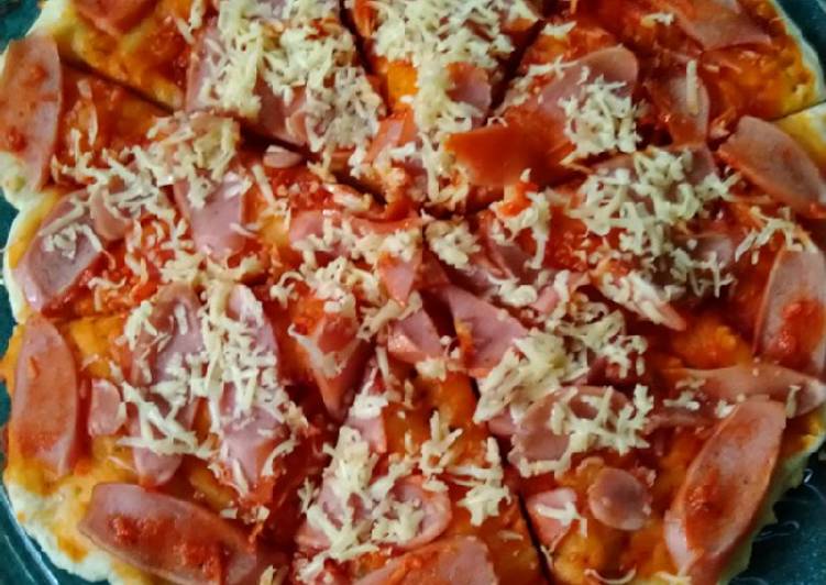 bahan dan cara membuat Pizza Simple Teflon