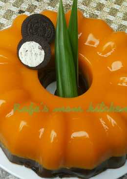 Puding labu kuning cokelat oreo