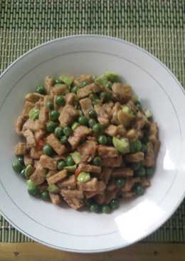 Tumis leunca,tempe,pete