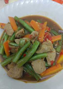 Tumis buncis wortel bakso pedas manis