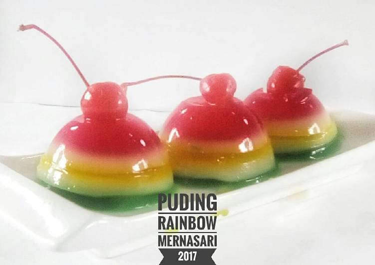 resep masakan Puding rainbow