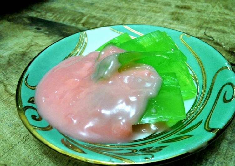 resep masakan Puding Sirsat Nutrisari dengan Pinky Fla Dancow