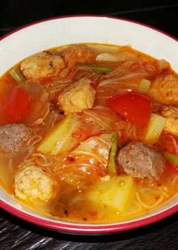 Tom Yam Baso Ikan Bola-bola Tahu