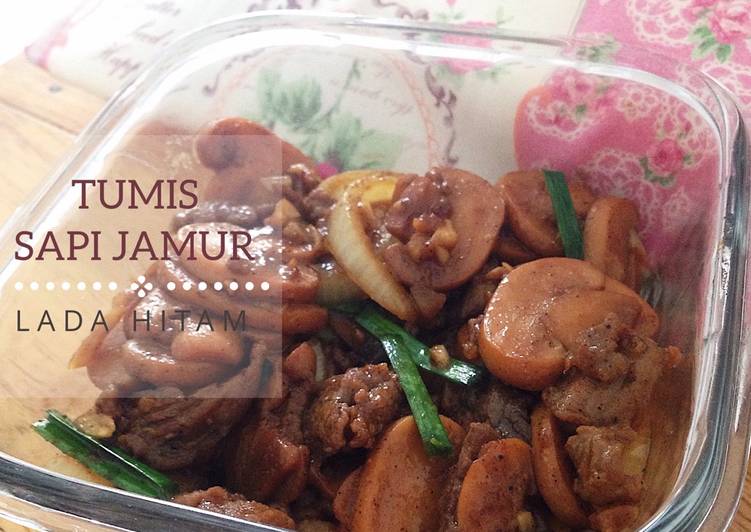 resep makanan Tumis Sapi Jamur Lada Hitam