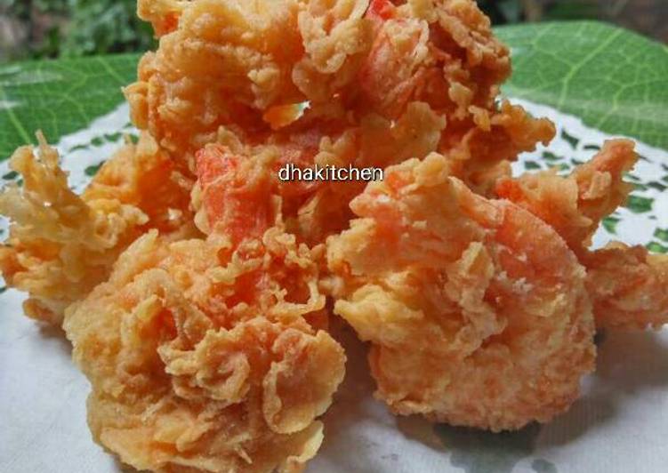 bahan dan cara membuat Udang krispy gimbal