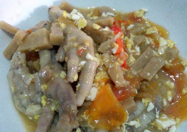 resep makanan Seblak Batu KECE (Baso Telur Kerupuk Ceker)