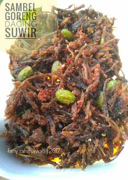 Sambal goreng daging suwir pete