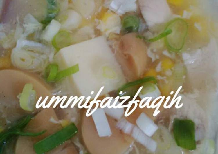 bahan dan cara membuat Sup Tofu Kuah Kental
