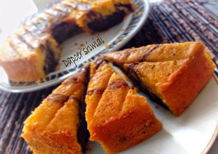 resep lengkap untuk Pumpkin marble cake