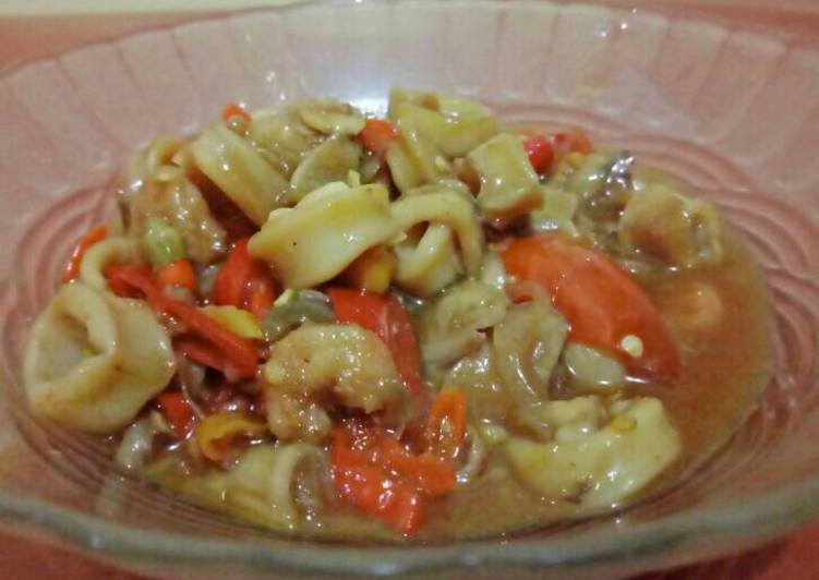 resep masakan Cumi udang pedas asam manis