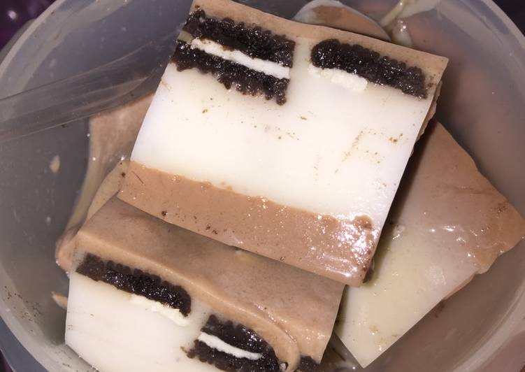 Resep Puding milo oreo