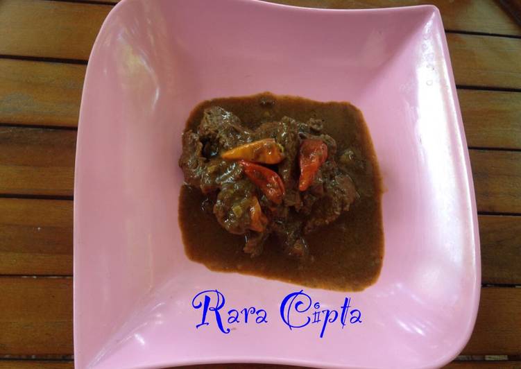 gambar untuk resep makanan Rendang Daging Sapi Bumbu Bamboe Simple