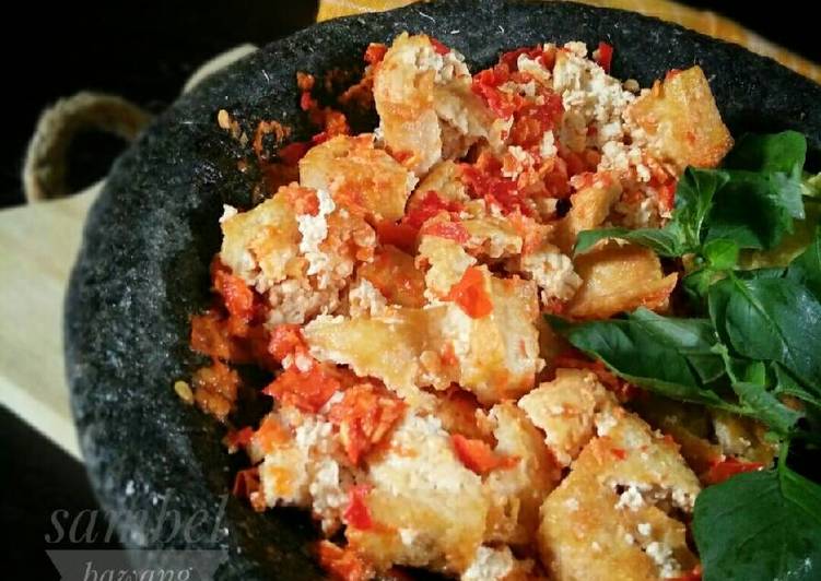 resep lengkap untuk SAMBEL TRIO 'BCG' Bawang Cabe Garam mix tahu (#pr_recooksambal)