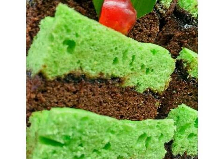 gambar untuk resep Brownies coklat pandan with ketan item