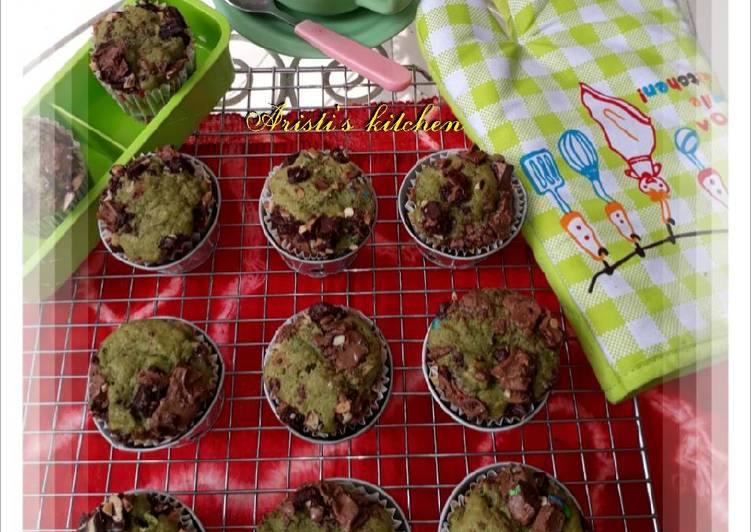 cara membuat Banana muffin green tea