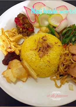 Nasi gurih wortel rice cooker