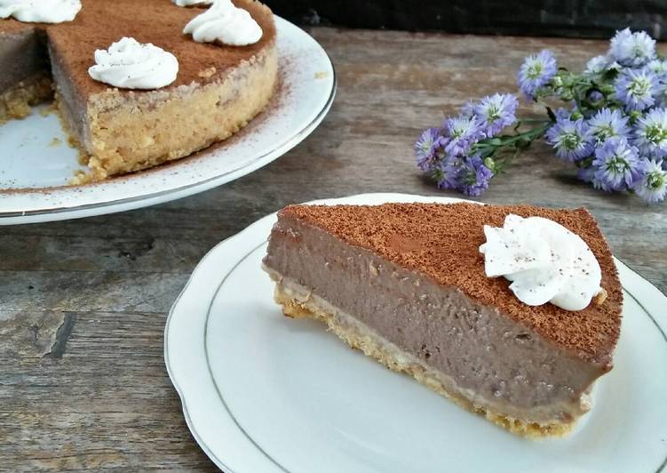 bahan dan cara membuat No Bake Pudding Pie