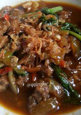 Tumis Daging cincang campur sawi hijau #BikinRamadanBerkesan