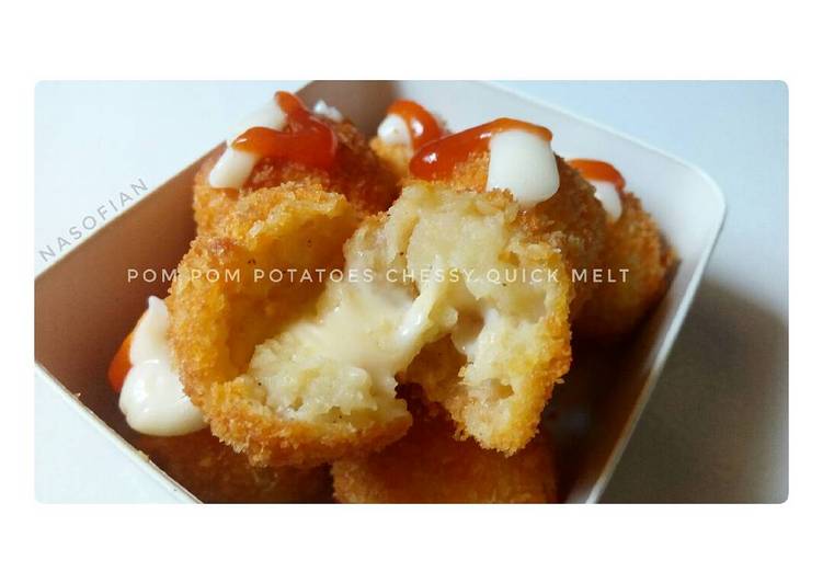 gambar untuk cara membuat Pompom potatoes cheesy quickmelt balut tepung roti