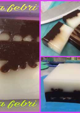 Puding kerok duo warna ala fe'