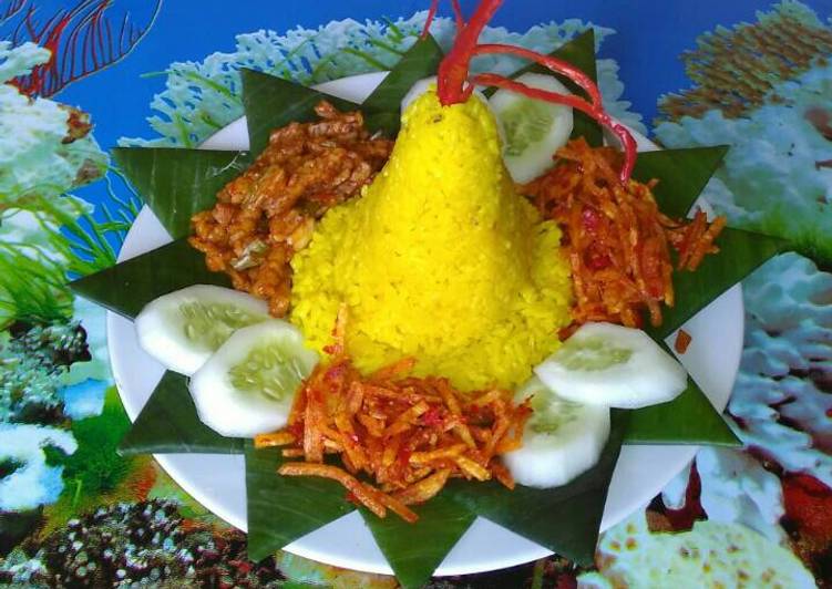 resep lengkap untuk Tumpeng nasi kuning mini