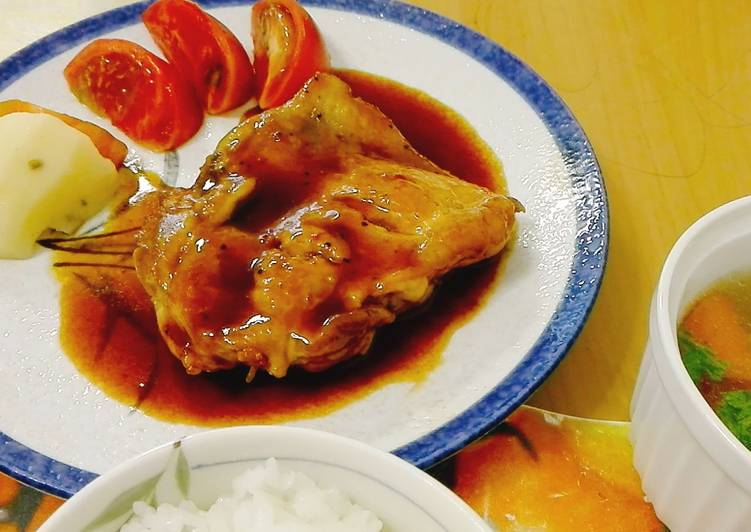 bahan dan cara membuat Simple Japanese Chicken Steak Favorit Anak