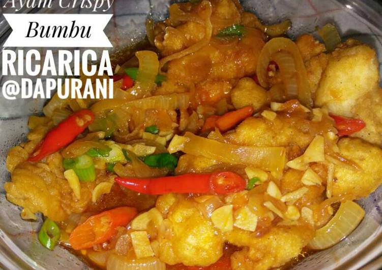 bahan dan cara membuat Ayam Tepung Crispy bumbu Rica Rica