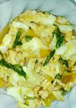 Tumis kubis tempe tomat ijo cabe ijo