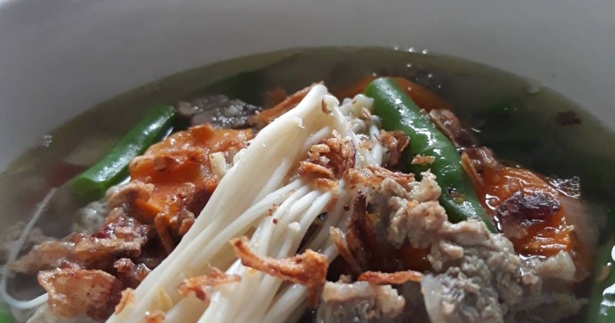 334 resep sup  jamur  enoki  enak dan sederhana Cookpad