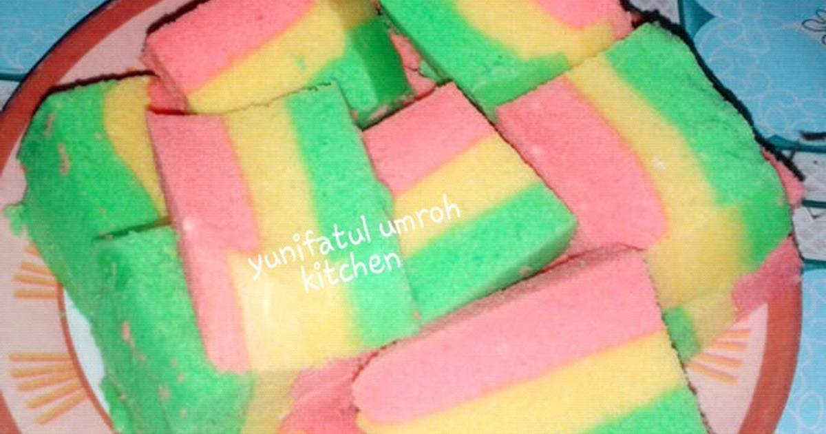 Resep Bolu kukus pelangi Resep Bolu kukus pelangi