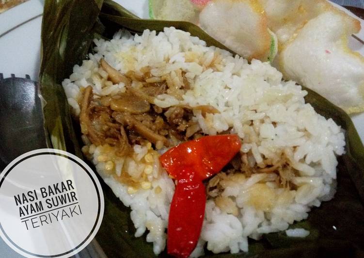 Nasi Bakar Ayam Suwir Teriyaki