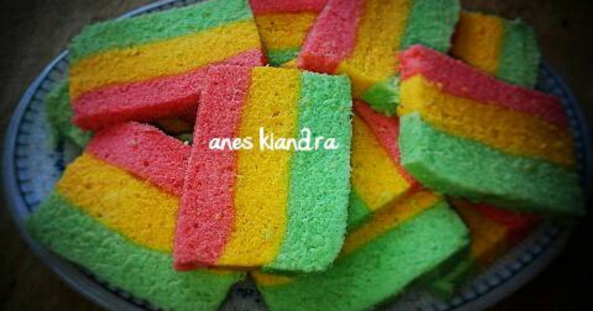 Resep Bolu kukus pelangi