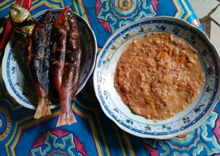 gambar untuk cara membuat Sambel Kacang ikan Bakar