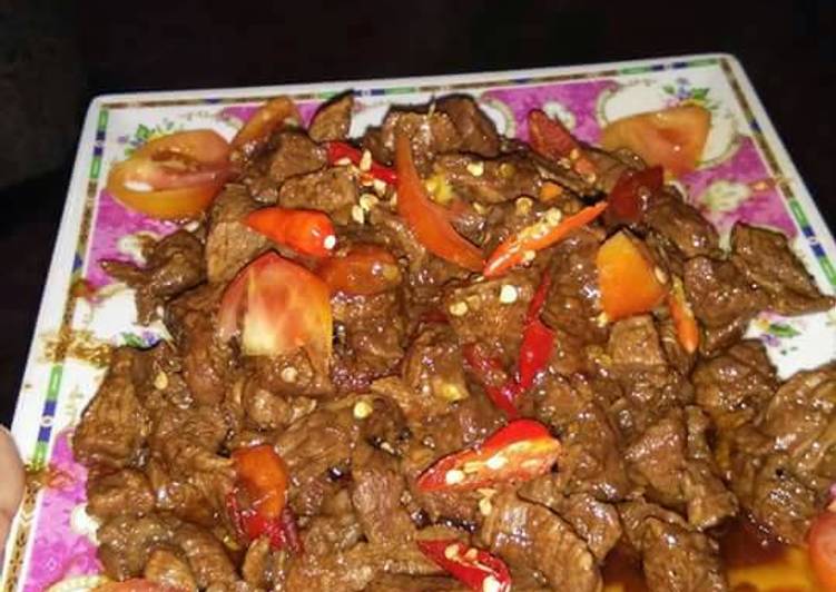 gambar untuk resep makanan Daging tumis pedas manis ala nona