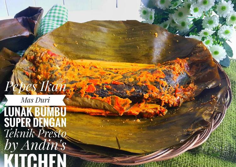 resep masakan Pepes Ikan Mas Duri Lunak Bumbu Super dengan Teknik Presto