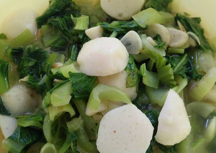 resep Ca Bok Choy Bakso Ikan