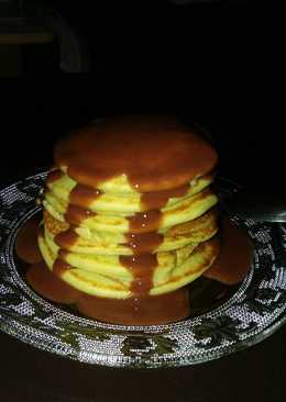 Pancake greentea lembuut dg fla coklat