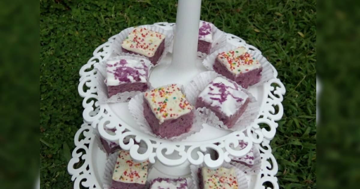 Resep Brownies kukus ubi ungu Resep Brownies kukus ubi ungu