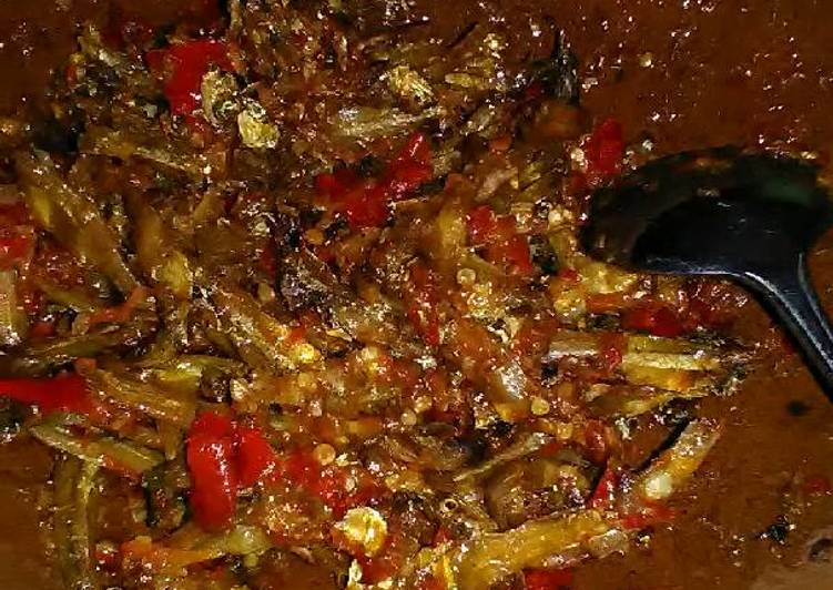 resep masakan Sambel cobek teri tawar kriuk-kriuk